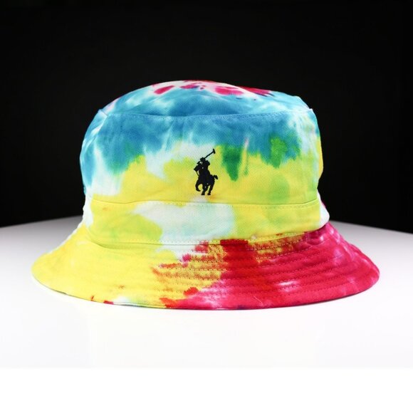 NWT Polo Ralph Lauren Tie-Dye Bucket Hat – Limited Edition Cream Multi, Sz L/XL